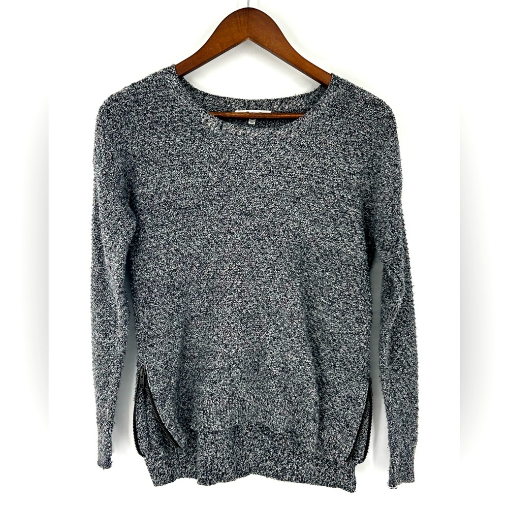 Madewell Sweater Landmark cozy textured grey knit sweater high-low hem, XXS